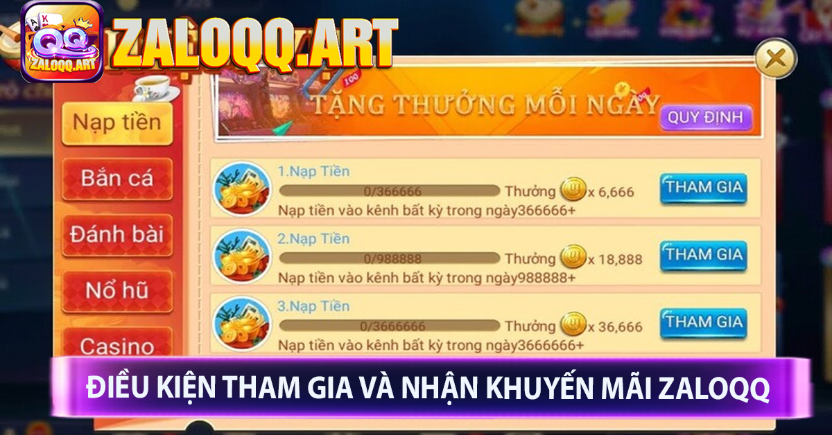 Điều Kiện Tham Gia Và Nhận Khuyến Mãi ZaloQQ